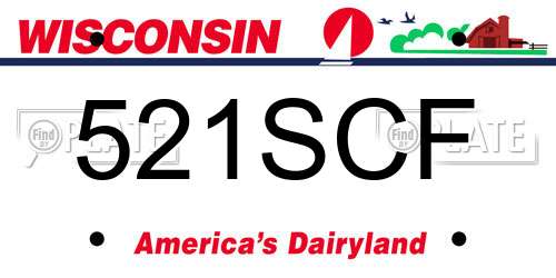 521SCF Wisconsin License Plate