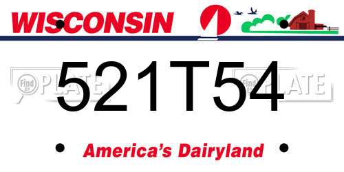521T54 Wisconsin License Plate