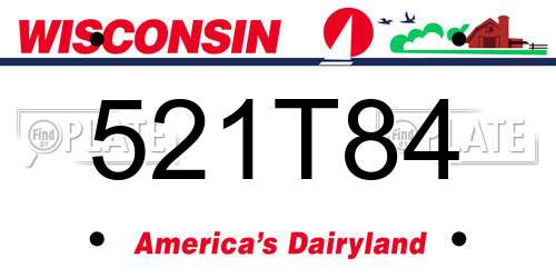 521T84 Wisconsin License Plate