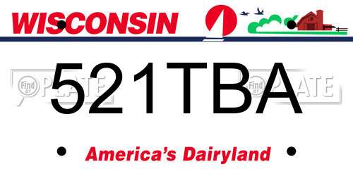 521TBA Wisconsin License Plate