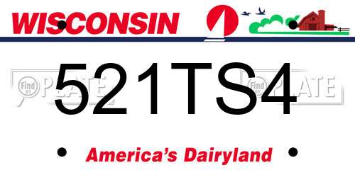 521TS4 Wisconsin License Plate