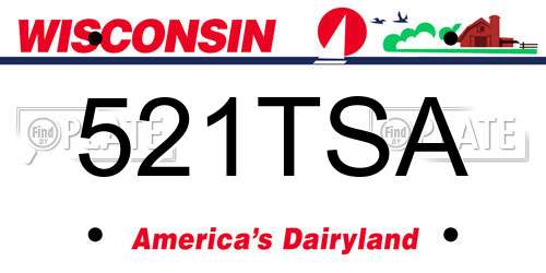 521TSA Wisconsin License Plate
