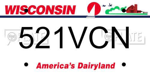 521VCN Wisconsin License Plate