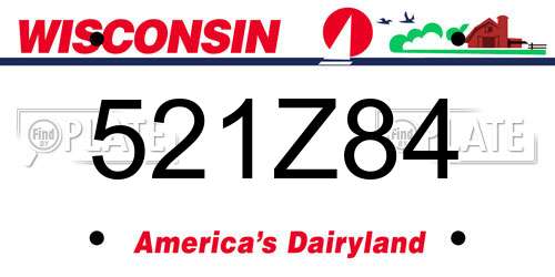 521Z84 Wisconsin License Plate