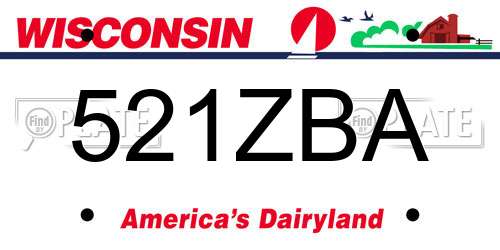 521ZBA Wisconsin License Plate