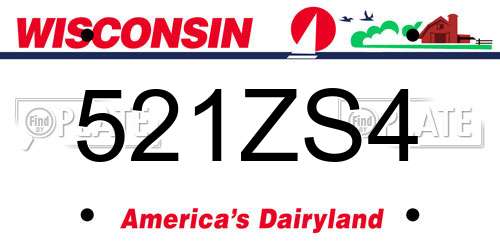 521ZS4 Wisconsin License Plate