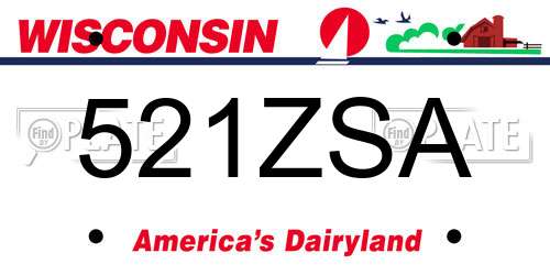 521ZSA Wisconsin License Plate