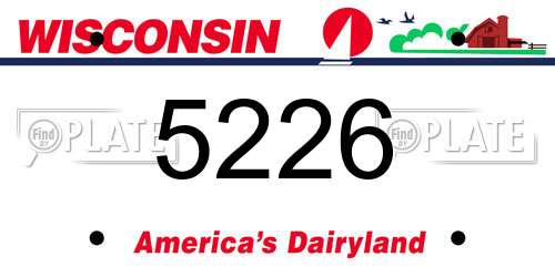 5226 Wisconsin License Plate