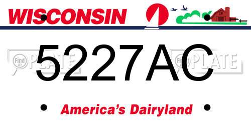5227AC Wisconsin License Plate