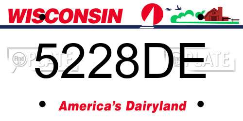 5228DE Wisconsin License Plate