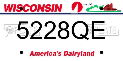 5228QE Wisconsin License Plate