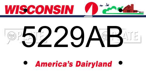 5229AB Wisconsin License Plate