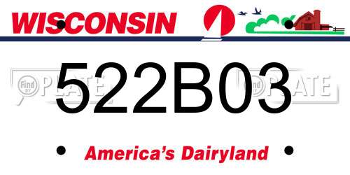 522B03 Wisconsin License Plate