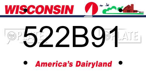 522B91 Wisconsin License Plate