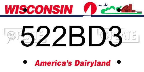 522BD3 Wisconsin License Plate
