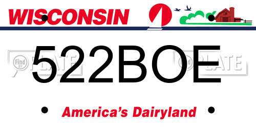 522BOE Wisconsin License Plate