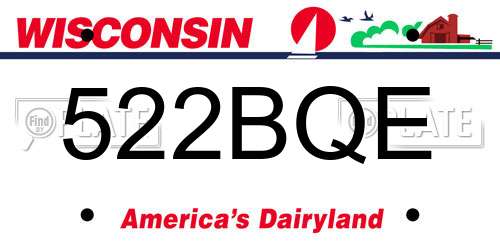 522BQE Wisconsin License Plate