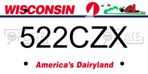 522CZX Wisconsin License Plate