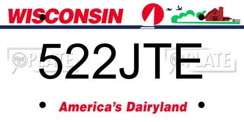 522JTE Wisconsin License Plate