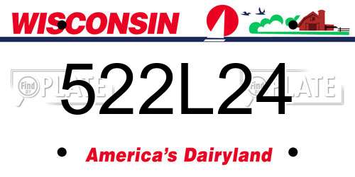 522L24 Wisconsin License Plate