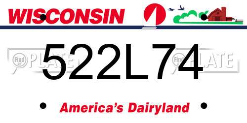 522L74 Wisconsin License Plate