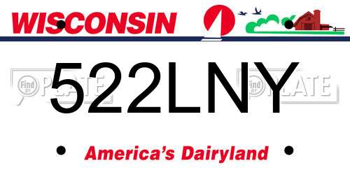 522LNY Wisconsin License Plate