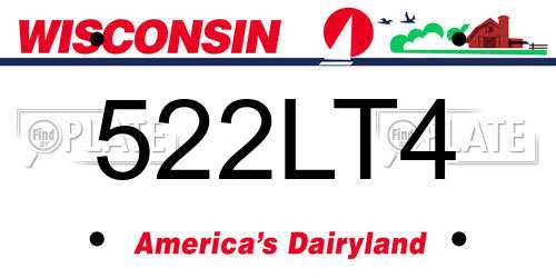 522LT4 Wisconsin License Plate