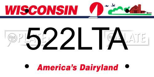 522LTA Wisconsin License Plate