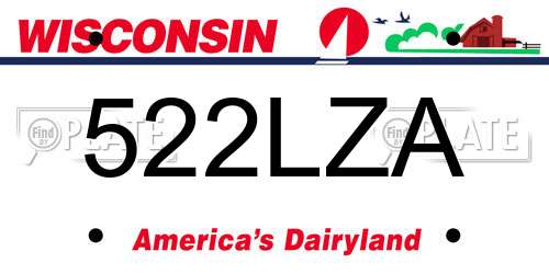 522LZA Wisconsin License Plate