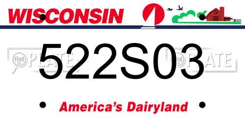 522S03 Wisconsin License Plate