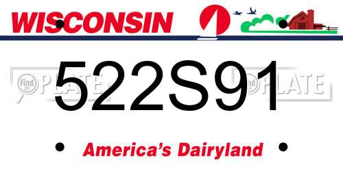 522S91 Wisconsin License Plate