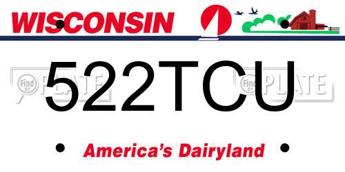 522TCU Wisconsin License Plate