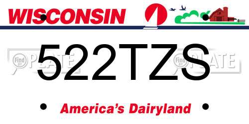 522TZS Wisconsin License Plate