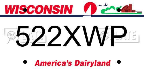 522XWP Wisconsin License Plate