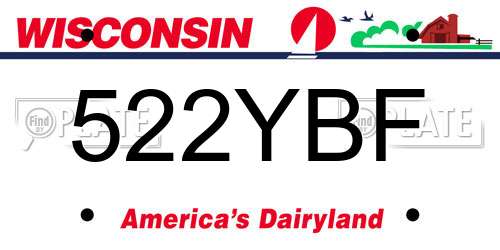 522YBF Wisconsin License Plate