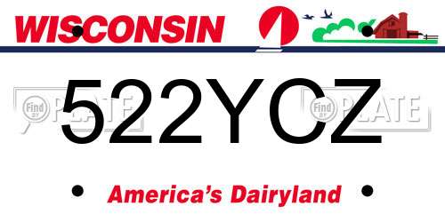 522YCZ Wisconsin License Plate
