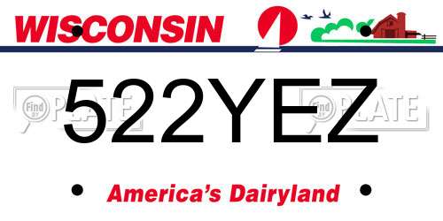 522YEZ Wisconsin License Plate
