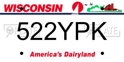 522YPK Wisconsin License Plate