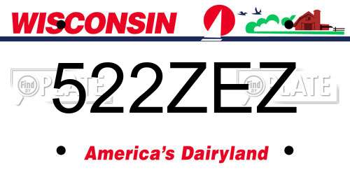522ZEZ Wisconsin License Plate