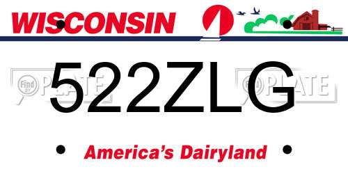 522ZLG Wisconsin License Plate