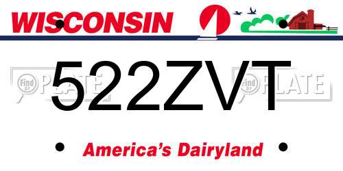 522ZVT Wisconsin License Plate