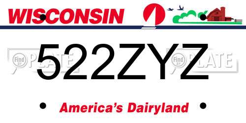 522ZYZ Wisconsin License Plate