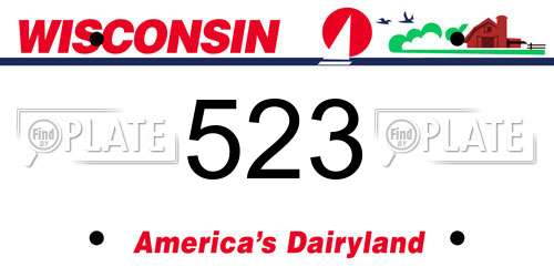 523 Wisconsin License Plate
