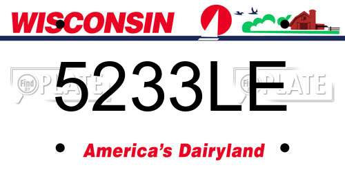 5233LE Wisconsin License Plate