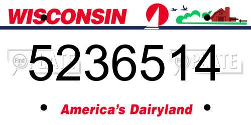 5236514 Wisconsin License Plate
