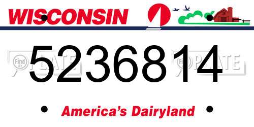 5236814 Wisconsin License Plate