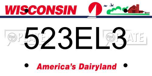 523EL3 Wisconsin License Plate