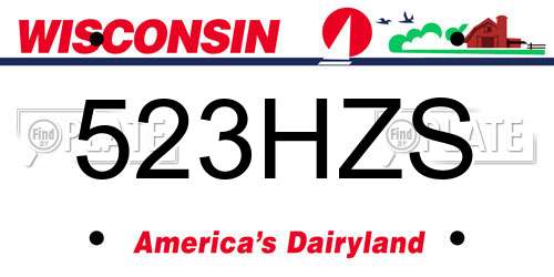 523HZS Wisconsin License Plate