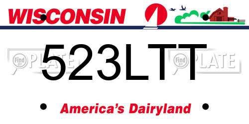 523LTT Wisconsin License Plate