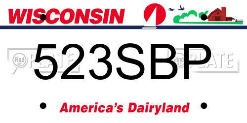 523SBP Wisconsin License Plate